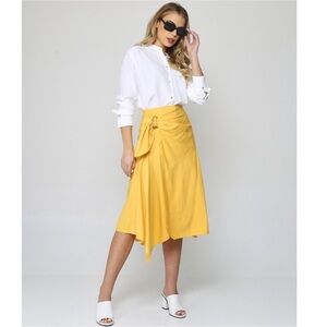 Vince Asymmetrical Yellow Skirt